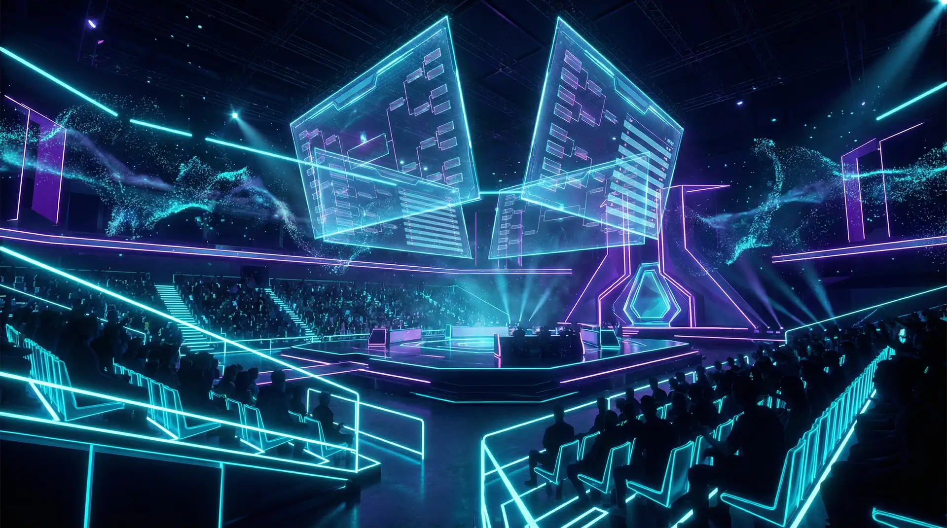 扑克王国语 电竞赛博竞技场全景